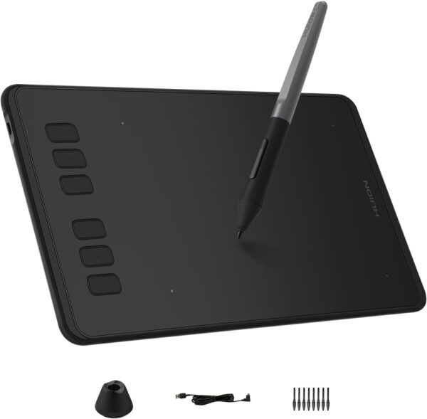 HUION Inspiroy H640P Drawing Tablet, 6x4 inch Digital Art with Battery-Free Stylus, 8192 Pen Pressure, 6 Hot Keys, Graphics Tablet for Drawing, Writing, Design, Teaching, Work with Mac, PC & Mobile