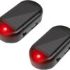 2PCS Car Solar Power Simulated Dummy Alarm, Anti-Theft LED Flashing Security Light Fake Lamp, Auto Warning Interior Safety Lights with USB Charger Port, Car Accessories for Most Cars (Red/2PCS)