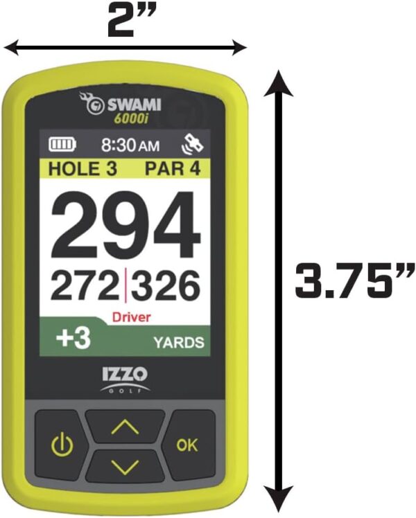 Izzo Swami 6000 Handheld Golf GPS Water-Resistant Color Display With 38,000 Course Maps & Scorekeeper Model may vary