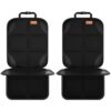 Car Seat Protector, 2Pack Seat Protector Protect Child Seats with Thickest Padding and Non-Slip Backing Mesh Pockets for Baby and Pet,Sedan SUV Truck (Black)