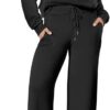 ANRABESS Women 2 Piece Outfits Sweatsuit Oversized Sweatshirt Sweatpants Tracksuit Sweat Lounge Matching Set 2025 Fall Trendy