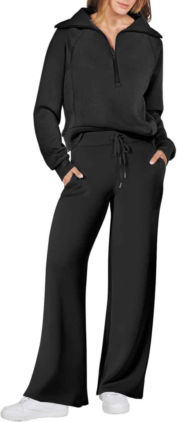 ANRABESS Women 2 Piece Outfits Sweatsuit Oversized Sweatshirt Sweatpants Tracksuit Sweat Lounge Matching Set 2025 Fall Trendy