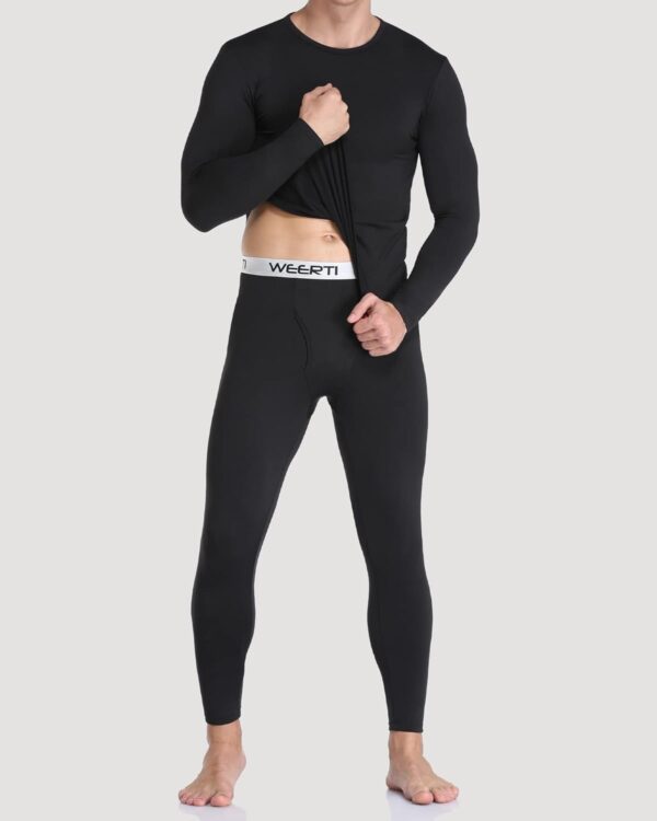 WEERTI Thermal Underwear for Men Long Johns with Fleece Lined, Base Layer Men Cold Weather Top Bottom