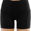 THE GYM PEOPLE High Waist Yoga Shorts for Women's Tummy Control Fitness Athletic Workout Running Shorts with Deep Pockets