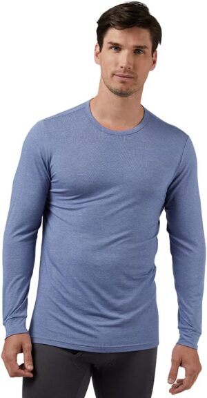 32 Degrees Heat Men's Lightweight Crew Baselayer Top | Form Fitting | Long Sleeve| 4-Way Stretch | Thermal