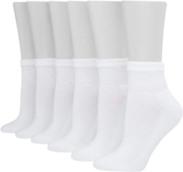 Hanes Women's Ultimate Comfort Toe Seamed Ankle Socks Pack Of 6