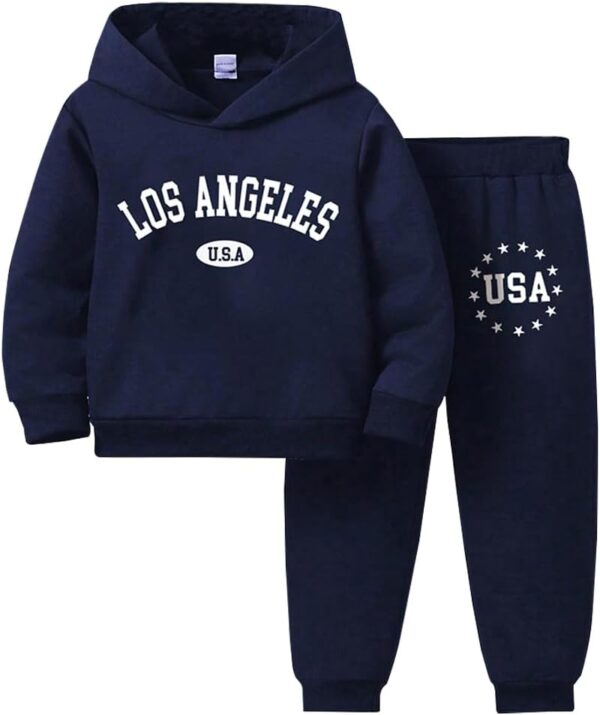 Toddler Boy Clothes-Letter Print Hoodie & Sweatpants-Little Boys Outfit Size (3~7 years)