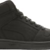 PUMA Men's Rebound Layup Sneaker, Wide-Nubuck Black Black-Cool Dark Gray, 10.5