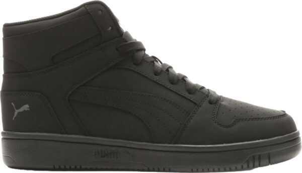 PUMA Men's Rebound Layup Sneaker, Wide-Nubuck Black Black-Cool Dark Gray, 10.5