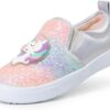 DREAM PAIRS Toddler Sneakers Slip On for Girls Kids Walking Shoes Sparkle Sequins Glitter Shoes Little Kids Comfort Casual