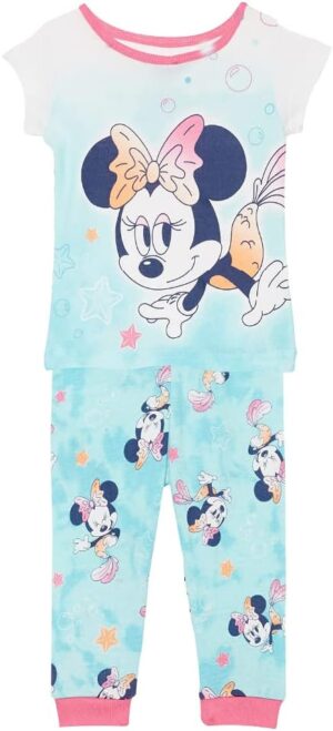 Disney 2-Piece Snug-fit Cotton Holiday Pajama Set, Soft & Cute for Kids