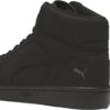 PUMA Men's Rebound Layup Sneaker, Wide-Nubuck Black Black-Cool Dark Gray, 10.5