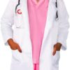 Meland Doctor Costume for Kids - Kids Scrubs with Lab Coat & Carry Bag, Doctor Dress Up for Halloween, Career Day Role Play