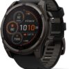 Garmin fēnix® 8 – 51 mm, Solar, Sapphire, Premium Multisport GPS Smartwatch, Long-Lasting Battery Life, Dive-Rated, Built-in LED Flashlight, Carbon Gray DLC Titanium with Pebble Gray Band