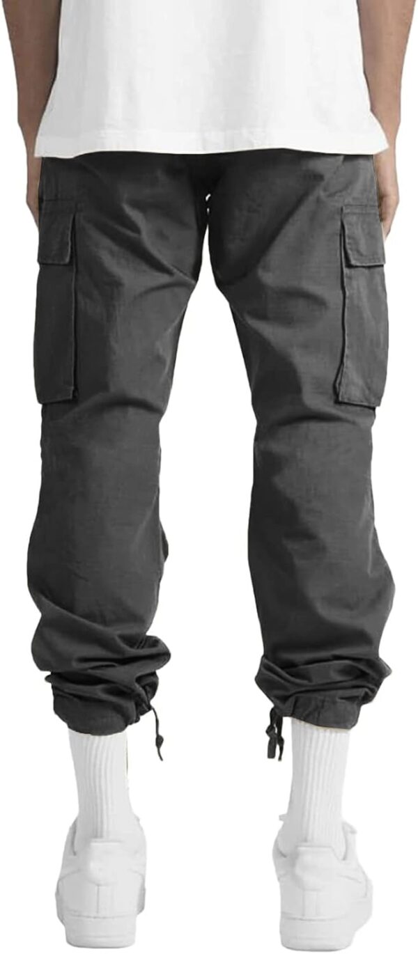 THWEI Mens Cargo Pants Casual Joggers Athletic Pants Cotton Loose Straight Sweatpants