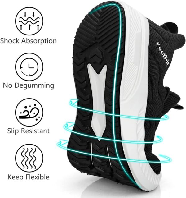 Feethit Mens Non Slip Walking Sneakers Lightweight Breathable Slip on Running Shoes Athletic Gym Tennis Shoes for Men