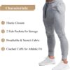 A WATERWANG Men's Slim Jogger Pants, Tapered Athletic Sweatpants for Jogging Running Exercise Gym Workout