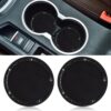 SUNCARACCL Car Cup Holder Coaster, 2 Pack Universal Bling Vehicle Insert (2.75" Diameter), Crystal Rhinestone Car Interior Accessories (Black with Black Diamond).