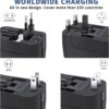 Travel Adapter with USB C, Universal All in One Worldwide Travel Adapter Power Converters Wall Charger AC Power Plug Adapter USB Type C Charging Ports for USA EU UK AUS Black