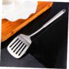 PRETYZOOM Stainless Steel Slotted Turner Spatula with Round Handle Heavy Duty Kitchen Utensil for Cooking Frying and Serving Essential Heat Resistant Kitchen Gadget