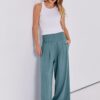 ANRABESS Women Linen Palazzo Pants Summer Boho Wide Leg High Waist Casual Lounge Pant 2025 Beach Travel Vacation Outfits