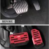 2PCS Non-Slip Car Pedal Covers,Premium Aluminum Alloy Gas and Brake Pedals Covers for Safe Driving,Car Mods Accessories Fits Automatic Transmission Car Truck SUV Van (Red/2pcs)