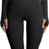 OQQ Women Long Sleeve Yoga Jumpsuits Workout Ribbed Bodysuits Pants Sexy One Piece