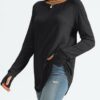 AUTOMET Womens Long Sleeve Shirts Crew Neck Casual Tshirts Fall Fashion Tops Loose Fit Lightweight Y2k Outfits Clothes