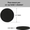 Car Cup Coaster, 4PCS Universal Auto Non-Slip Cup Holder Embedded in Ornaments Silicone Coaster, Car Interior Accessories Sets, Black