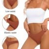 Seamless Thongs for Women No Show Thong V-waisted Stretch Breathable Sexy Panties Underwear 6 Pack