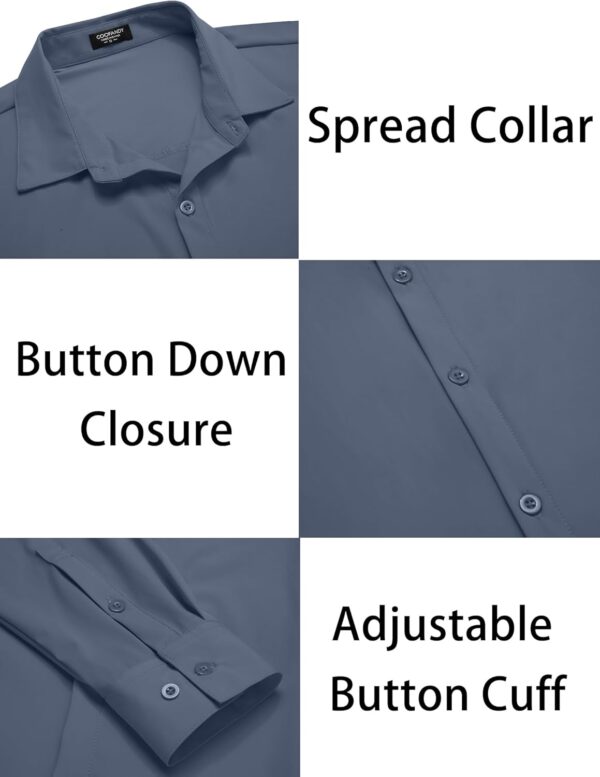 COOFANDY Men's Muscle Fit Dress Shirts Wrinkle-Free Long Sleeve Casual Button Down Shirts