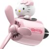 Car Air Freshener, Cute Pink Cat Pilot Vent Clip Interior Accessories, Rotating Propeller Automotive Air Outlet Fan Creative Cartoon Air Fresheners for Car (Pink)