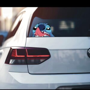 Car Stickers - Stitch Vinyl Sticker, Peeking car Decals, Funny Stickers - Waterproof Bumper Stickers for Cars, Truck, Motorcycle, Wall, Window and Laptop.