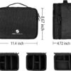 Travel Electronics Organizer, Waterproof Cable Organizer Bag for Electronic Accessories Double Layer Large Shockproof Cable Storage Bag for Cord, Power Bank, Tablet(Up to iPad 11 inch) - Black