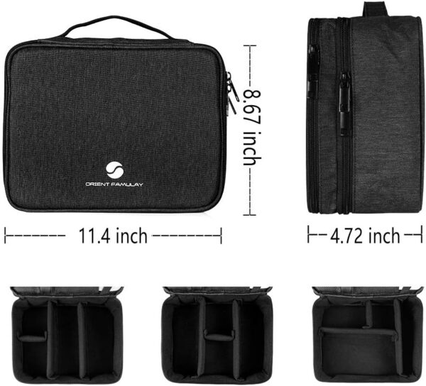 Travel Electronics Organizer, Waterproof Cable Organizer Bag for Electronic Accessories Double Layer Large Shockproof Cable Storage Bag for Cord, Power Bank, Tablet(Up to iPad 11 inch) - Black