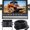 7" 1080P AHD Wired Reverse Rear View Backup Camera System,Guide line,IP69K No Water Leakage Camera, Night Vision, Vibration-Proof 10G for Tractor/Truck/Excavator/Caravan/Skid Steer/Heavy Equipment