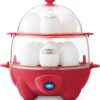 DASH Deluxe Rapid Egg Cooker for Hard Boiled, Poached, Scrambled Eggs, Omelets, Steamed Vegetables, Dumplings & More, 12 capacity, with Auto Shut Off Feature - Red