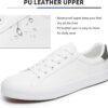 FRACORA Mens White Tennis Shoes Low Top Fashion Sneakers PU Leather Casual Shoe for Men