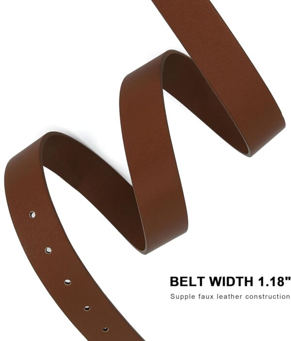 Earnda Leather Belts for Women Casual Fashion Waist Belt with Liquid Shapes Gold Buckle for Jeans Pants Dresses