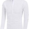 COOFANDY Men's Cotton Linen Henley T-Shirts Long Sleeve Hippie Casual Beach T-Shirts