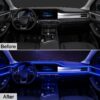 Interior Car LED Strip Lights APP Control, 5 in 1 RGB 16 Million Colors Ambient Lighting Kit with 236 inches Fiber Optic, Music Mode Inside Car Lighting Accessories