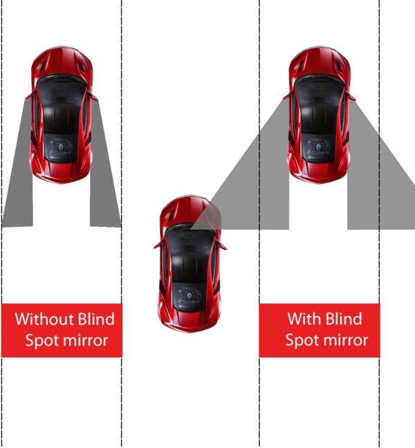 LivTee Blind Spot Mirror, 2" Round HD Glass Frameless Convex Rear View Mirrors Exterior Accessories with Wide Angle Adjustable Stick for Car SUV and Trucks, Pack of 2