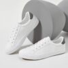 FRACORA Mens White Tennis Shoes Low Top Fashion Sneakers PU Leather Casual Shoe for Men