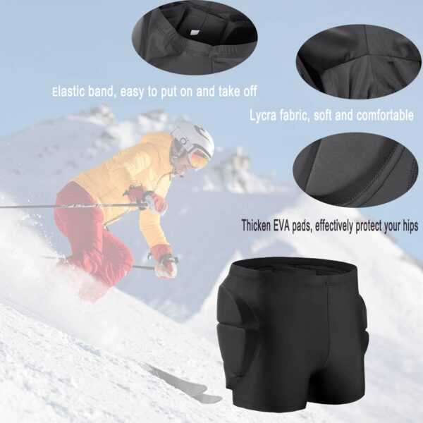 Kids Padded Shorts-HIPS Protective Pads Shorts for Snowboard Ski Skating Cycling,3D Protection for Butt Tailbone