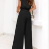 PRETTYGARDEN Women's Summer 2 Piece Outfits 2025 Cap Sleeve V Neck Belted Crop Tops Wide Leg Pant Sets Casual Tracksuit