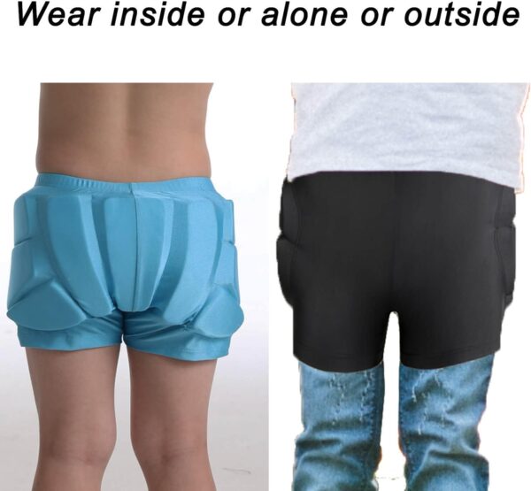 Kids Padded Shorts-HIPS Protective Pads Shorts for Snowboard Ski Skating Cycling,3D Protection for Butt Tailbone