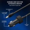 for Starlink Mini 12V Power Cable 3M/10FT, Heavy Duty 16AWG Cigarette Lighter to DC Cord, 12V-48V Car Charger Adapter for Starlink Mini Accessories