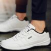 Men's All Seasons Solid Lace Up Jogging Shoes for Outdoor Park Walking Gym Workout, Non Slip Comfy Sneakers