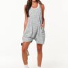 ANRABESS Womens Summer Casual Sleeveless Romper Loose Spaghetti Strap Overalls Shorts Jumpsuit with Pockets 2025 Clothes