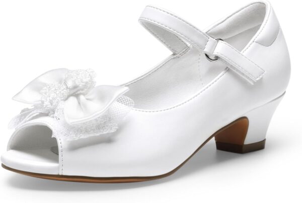 DREAM PAIRS Girls Heels Dress Shoes Flats for Wedding Bow Flower Princess Shoes for Little Kid/Big Kid